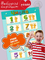 Плакат обучающий "Числа для тренировки счета"