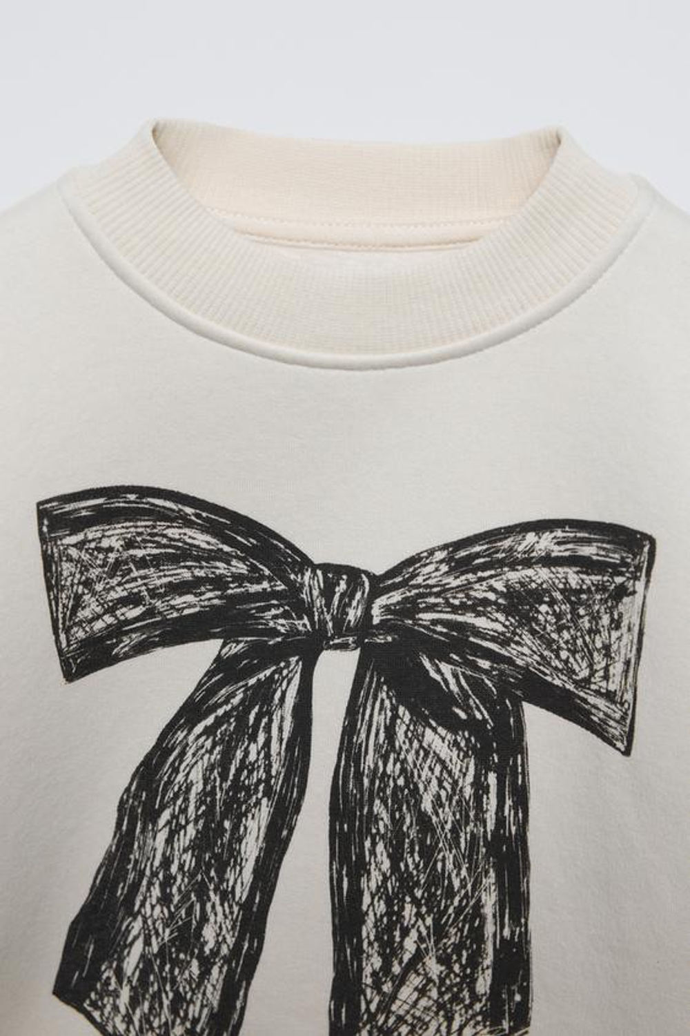 ZARA ТОЛСТОВКА С БАНТОМ, ЭКРЮ