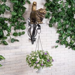 Кронштейн для цветов Кот Лео Бронза