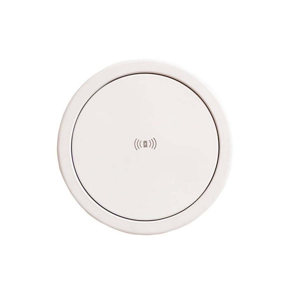 Блок розеток 107J п/автомат (4 EURO + 2 USB-A + 2 USB-C + б/п заряд) Ø 120 мм, Белый