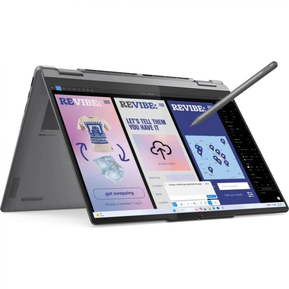 Ноутбук Lenovo Yoga 7 14ILL10 Core Ultra 5 226V 16Gb SSD512Gb Intel Arc 130V 14" OLED Touch WUXGA (1920x1200) без ОС grey WiFi BT Cam (83JQ003GRK)