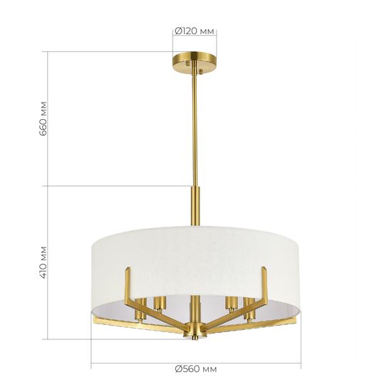 SLE3010-303-05 Светильник подвесной Латунь/Белый E14 5*40W LINTON