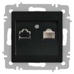 Розетка Intro Accent 6-303-05 информационная RJ45, IP20, СУ, антрацит