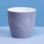 Кашпо для цветов пластиковое 1,2л d-13см»Грация» со вставкой серый шёлк