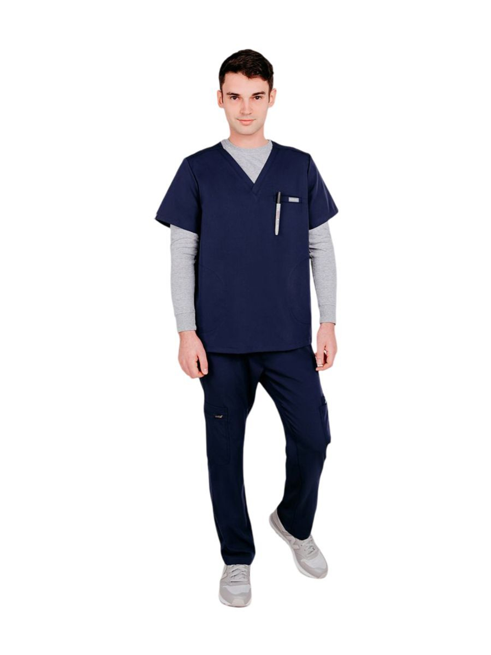 Топ медицинский мужской INDIFORM Frank, синий, S