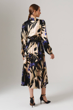 51621 Платье женское (бежево-черный принт)