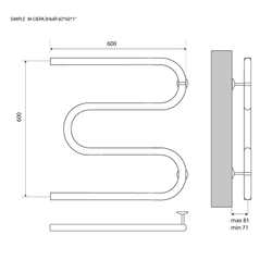 Полотенцесушитель MELODIA Simple 60/60 (MTRSP6060)