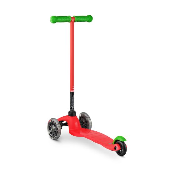 Самокат Mini Micro Limpopo Красный LED + подарок (бутылочка совы)