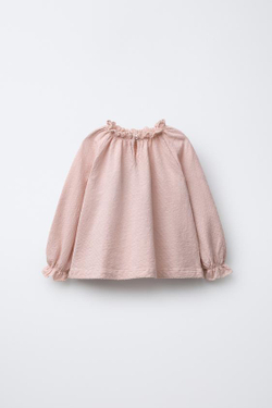 ZARA ОДНОТОННАЯ ФУТБОЛКА, РОЗОВЫЙ