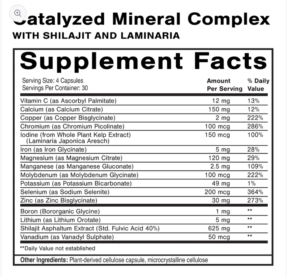 Catalyzed Mineral Complex