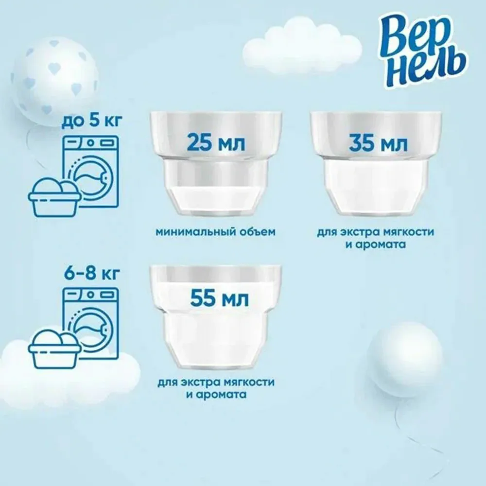 Кондиционер-ополаскиватель для белья 1,82 л VERNEL "Детский", концентрат, 2202906