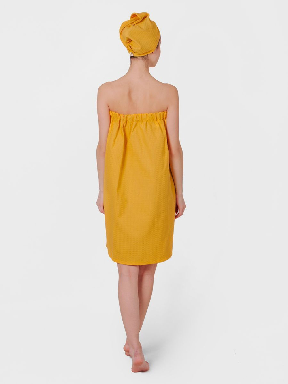 Парео-юбка вафельное желтое