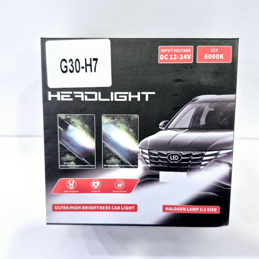H7 / Комплект светодиодных ламп (H7) G30 LED 12V 60W 7200LM (2 шт./ комплект)