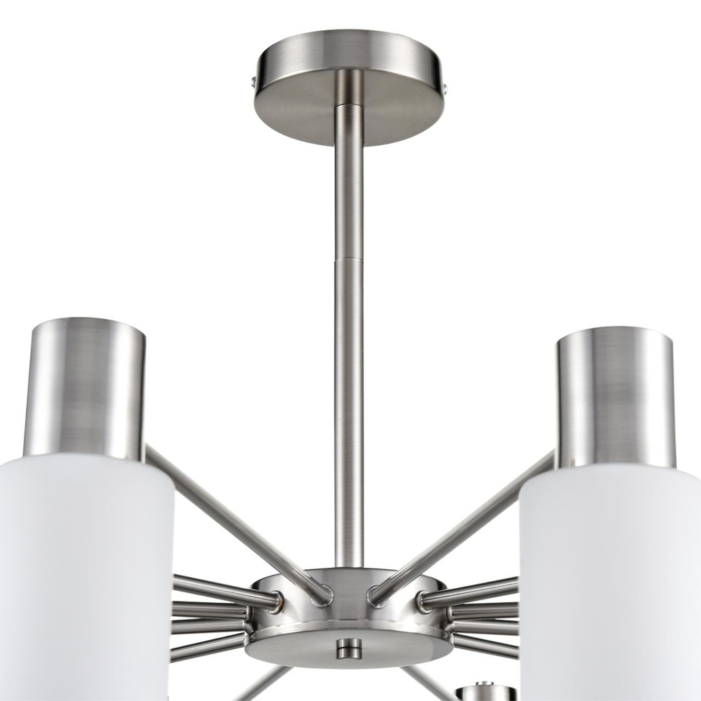 8099/12C COMFI LN26 105 никель/белый металл/стекло Люстра потолочная Е14 12*40W 220V MAVE