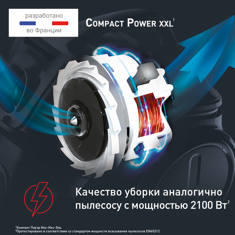 Пылесос с контейнером Tefal Compact Power XXL TW4825EA