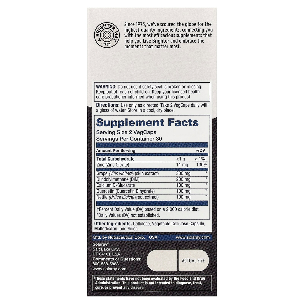 Solaray, комплекс ДИМ для мужчин, 60 растительных капсул