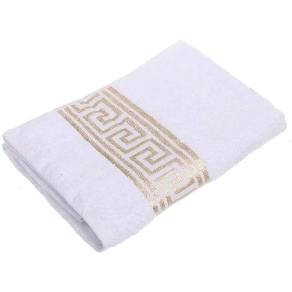 Полотенце махровое 70*140см «Greece» цвет белый 01000 плотность 450гр/м2 с петелькой-подвесом