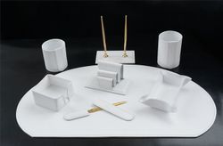 бювар белый из кожи