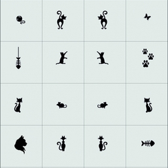 Большая коллекция трафаретов X-COLOR - Кошки-2 24шт