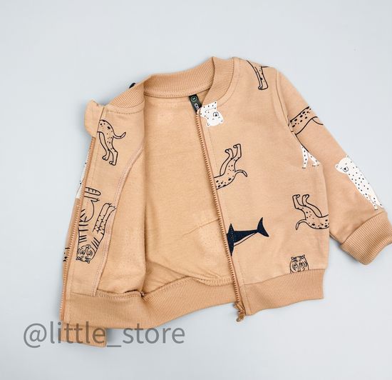 Толстовка из футера "Мир животных" итальянский песок