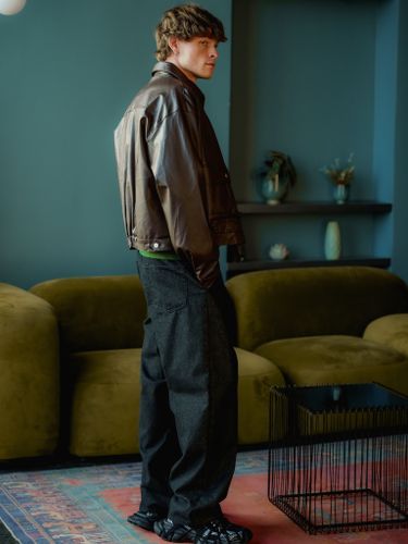 Укороченная коричневая куртка VOTUS из эко-кожи