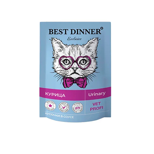 Влажный корм Best Dinner Exclusive Urinary Уринари КУРИЦА для кошек 85 г (МКБ)