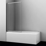 Шторка для ванны WasserKRAFT Tauber 64S02-100 прозрачная/профиль никель