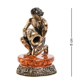 Народные промыслы AM-2729 Фигурка «Знак зодиака-Водолей» (латунь, янтарь)