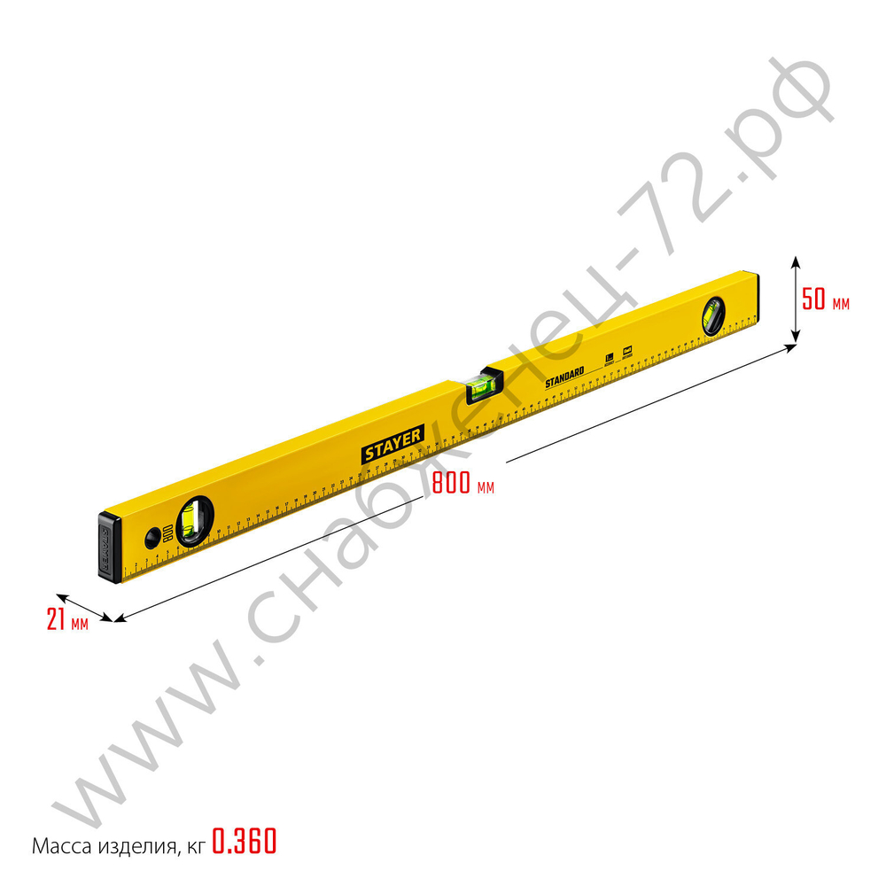 STAYER STANDARD, 800 мм, с линейкой, уровень (3460-080)
