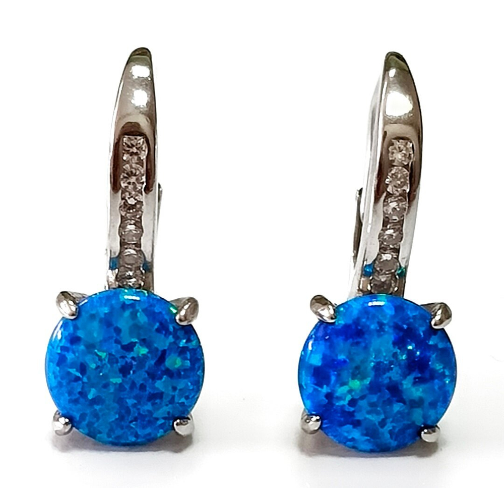 Серьги из серебра с опалами