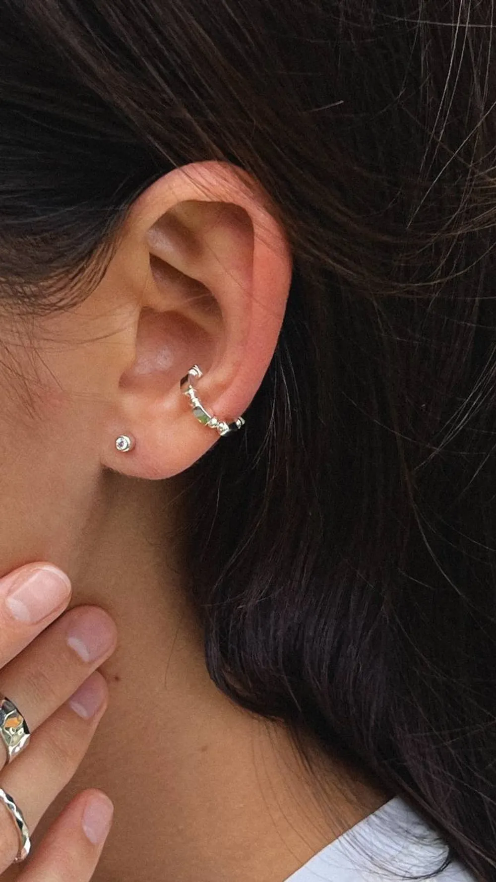 Моносерьга с фианитом