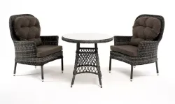 "Алиса" кофейный комплект из искусственного ротанга, цвет графит