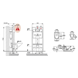 Комплект инсталляции с подвесным унитазом Roca ПЭК Victoria 893100000 схема
