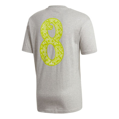 Мужское теннисное поло adidas Lucky 8 Graphic T-Shirt Men - Lightgrey, Lime