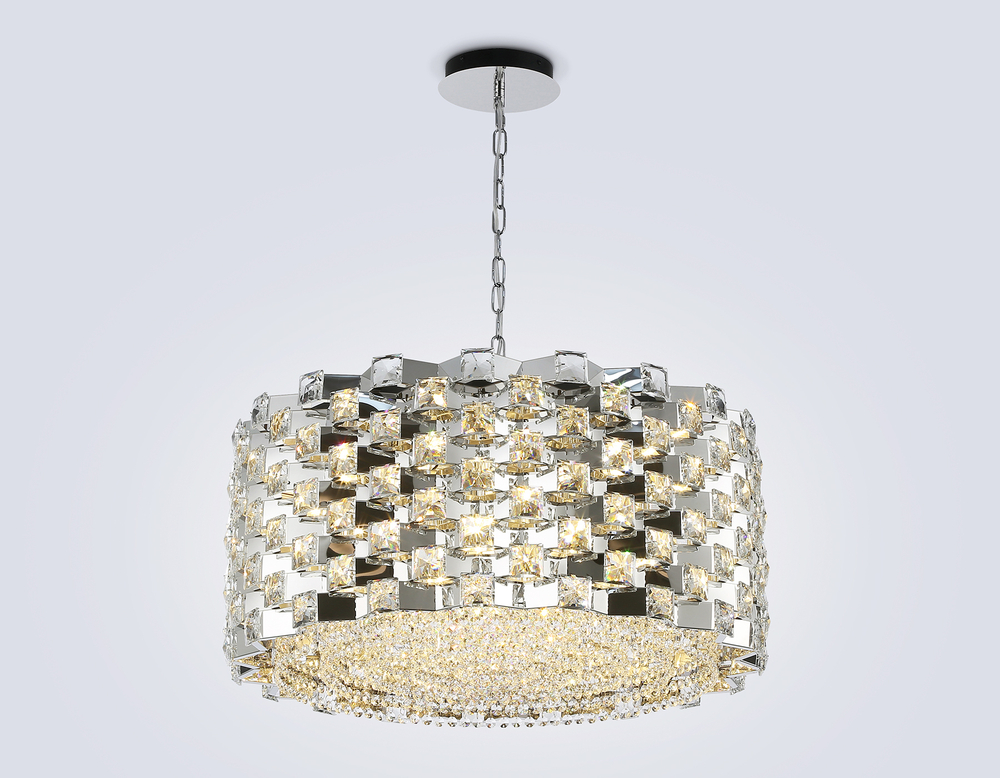 Подвесная люстра с хрусталем LH41006/18 CH/CL хром/прозрачный E14*18 max 40W D700*320