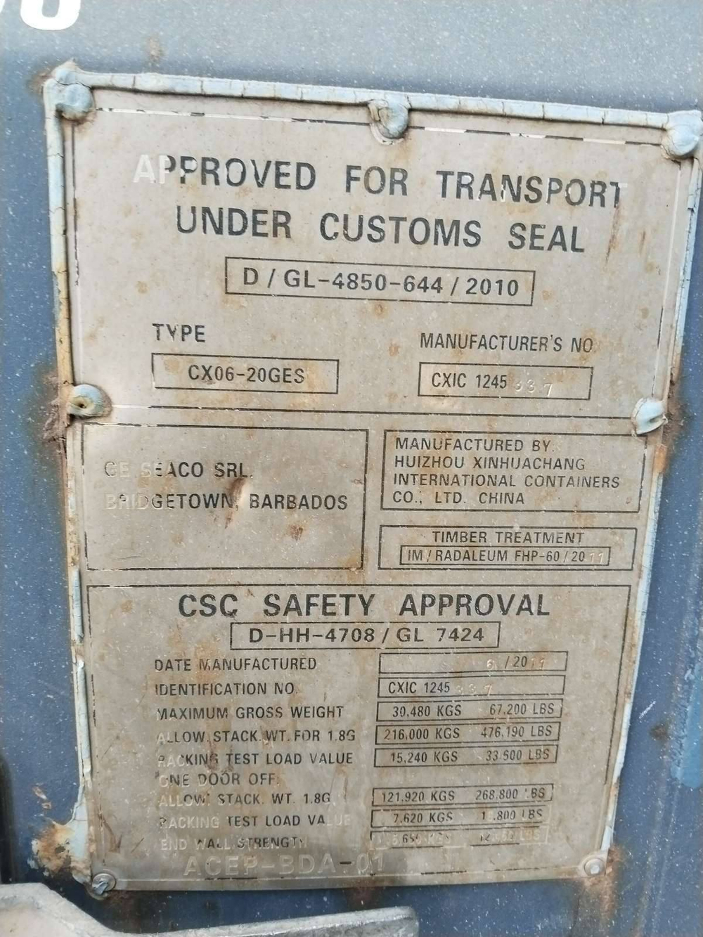 Контейнер 20 футов № GESU1457676