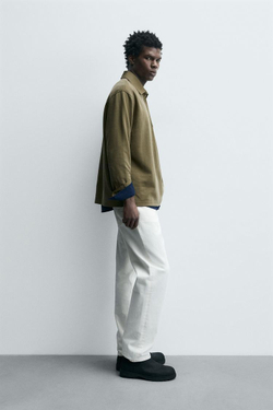 ZARA ПОЛО ИЗ РЕЛЬЕФНОГО ПИКЕ С ЭФФЕКТОМ ПОТЕРТОСТИ, ЛИНЯЛЫЙ ЗЕЛЕНЫЙ