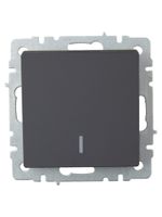 BRITE Выключатель 1-клавишный проходной с индикацией 10А ВС10-1-7-БрГ графит IEK