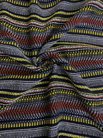 Костюмная принт полоска, белый/серый, отрез ткани 1,5м