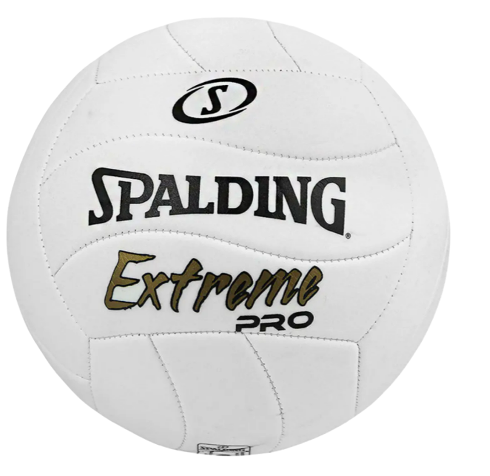 Белый волейбольный мяч Spalding Extreme Pro с волнистыми панелями Wave design на светлом фоне, размер 5.