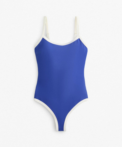 OYSHO Купальник с контрастной окантовкой, берлинская лазурь
