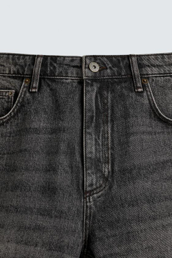 ZARA ДЖИНСОВЫЕ ШОРТЫ RELAXED FIT, ТЕМНО-СЕРЫЙ