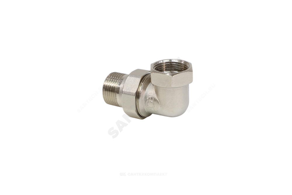 Соединитель латунь никель американка Ду 15 (1/2") угловой ВР/НР VALFEX VF.098.N.012