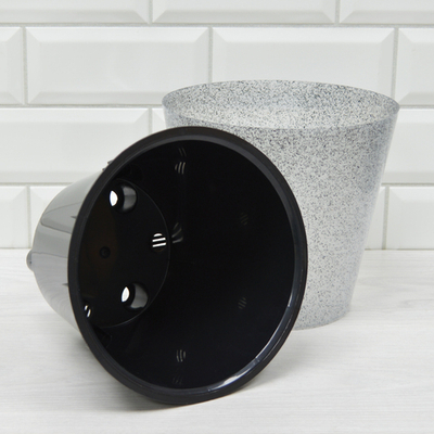 Горшок цветочный Grenada 4л D200мм (гранит светло-серый)