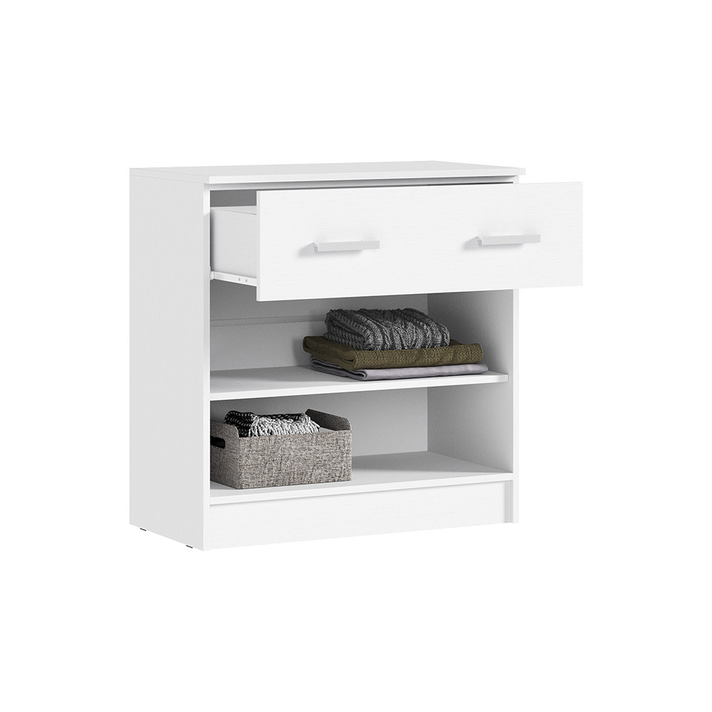 Комод с ящиком и дверьми Бася, Белый