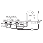 Jaquar, Смеситель для ванны на борт ванны, Florentine, 2-рычаж., Хром FLR-CHR-5277A