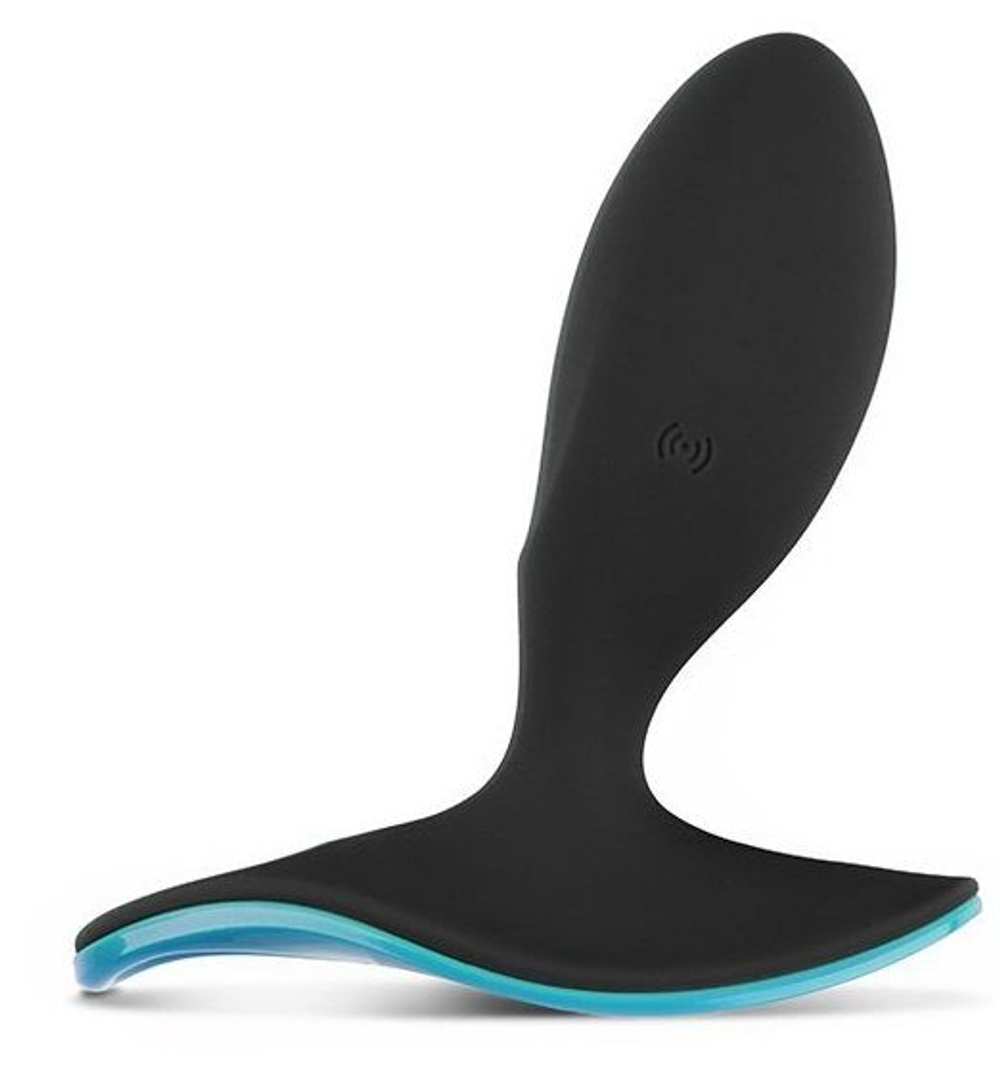 Чёрная анальная вибропробка SURFER PLUG VIBE с управлением со смартфона (Цвет: черный)