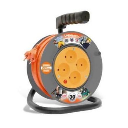 Удлинитель катушка "UNIVersal" У10-014 термо ПВС 2*1 4гн. 30м