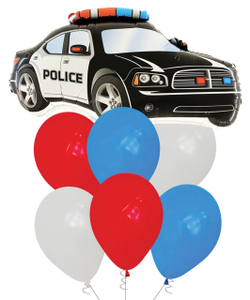 Букет шаров с гелием с полицейской машиной для мальчика
