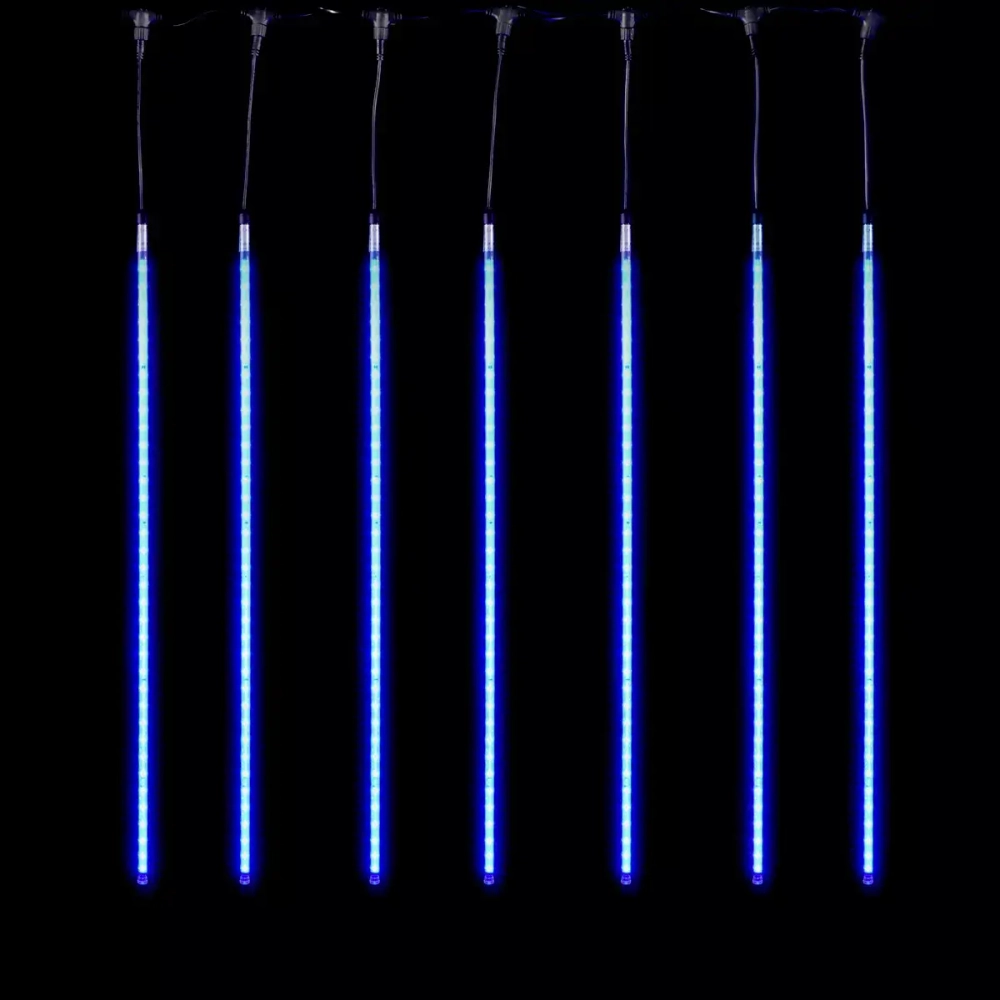 Гирлянда Тающие сосульки 10*0.8 м., 24V., 720 синих LED ламп, коннектор, черный ПВХ, LTC (CCL720-10-1B)
